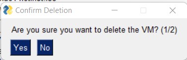 First confirmation popup